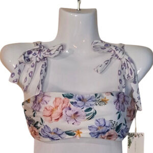 Chelsea & Violet Floral Bikini Top Size Medium